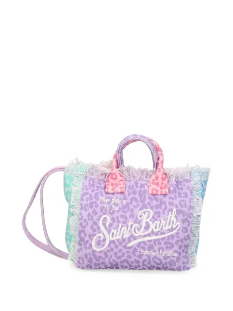 MC2 Saint Barth Kids leopard-print frayed tote bag