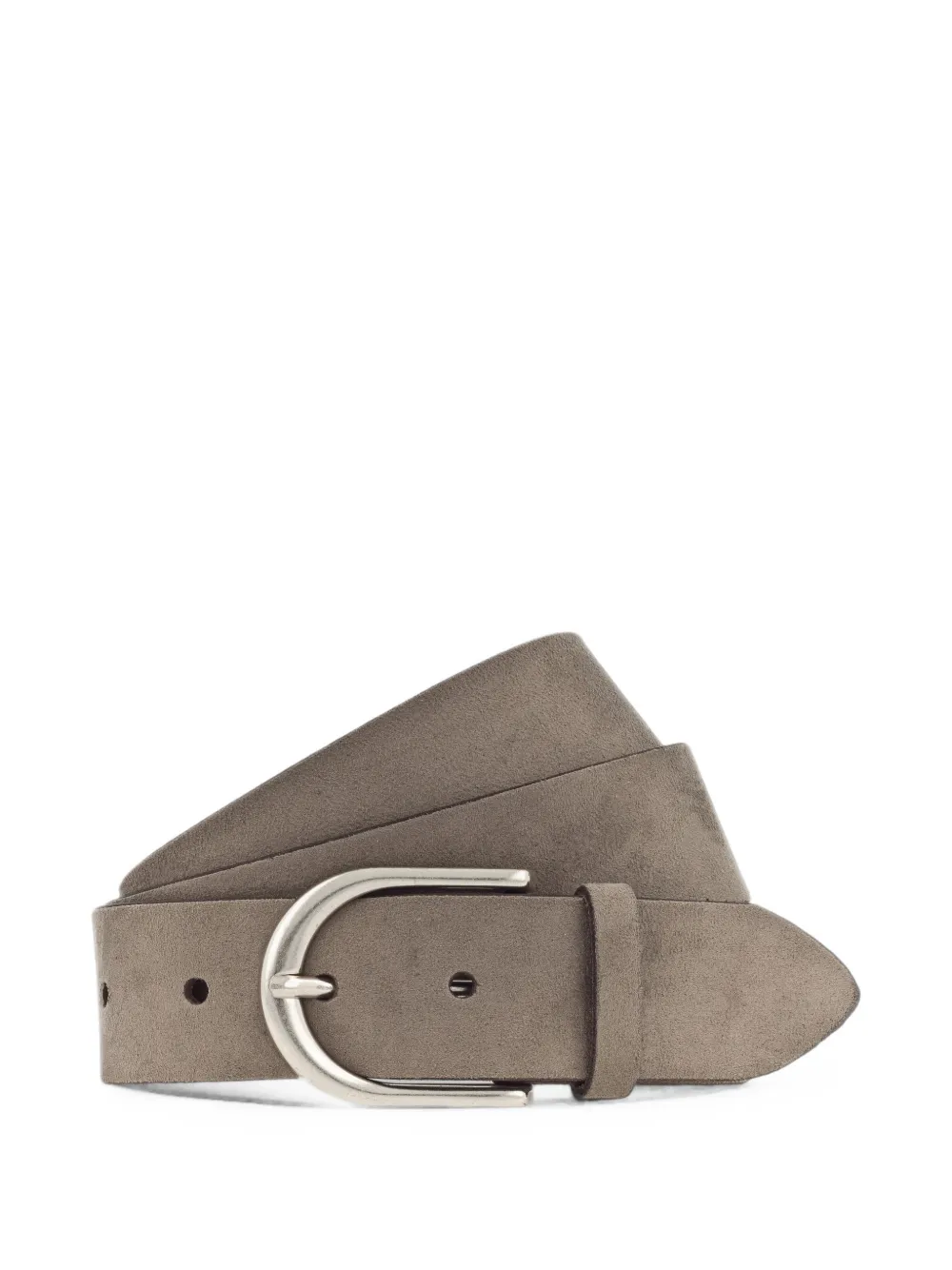 BGM LABEL velvet-effect buckle-fastening belt - Grigio