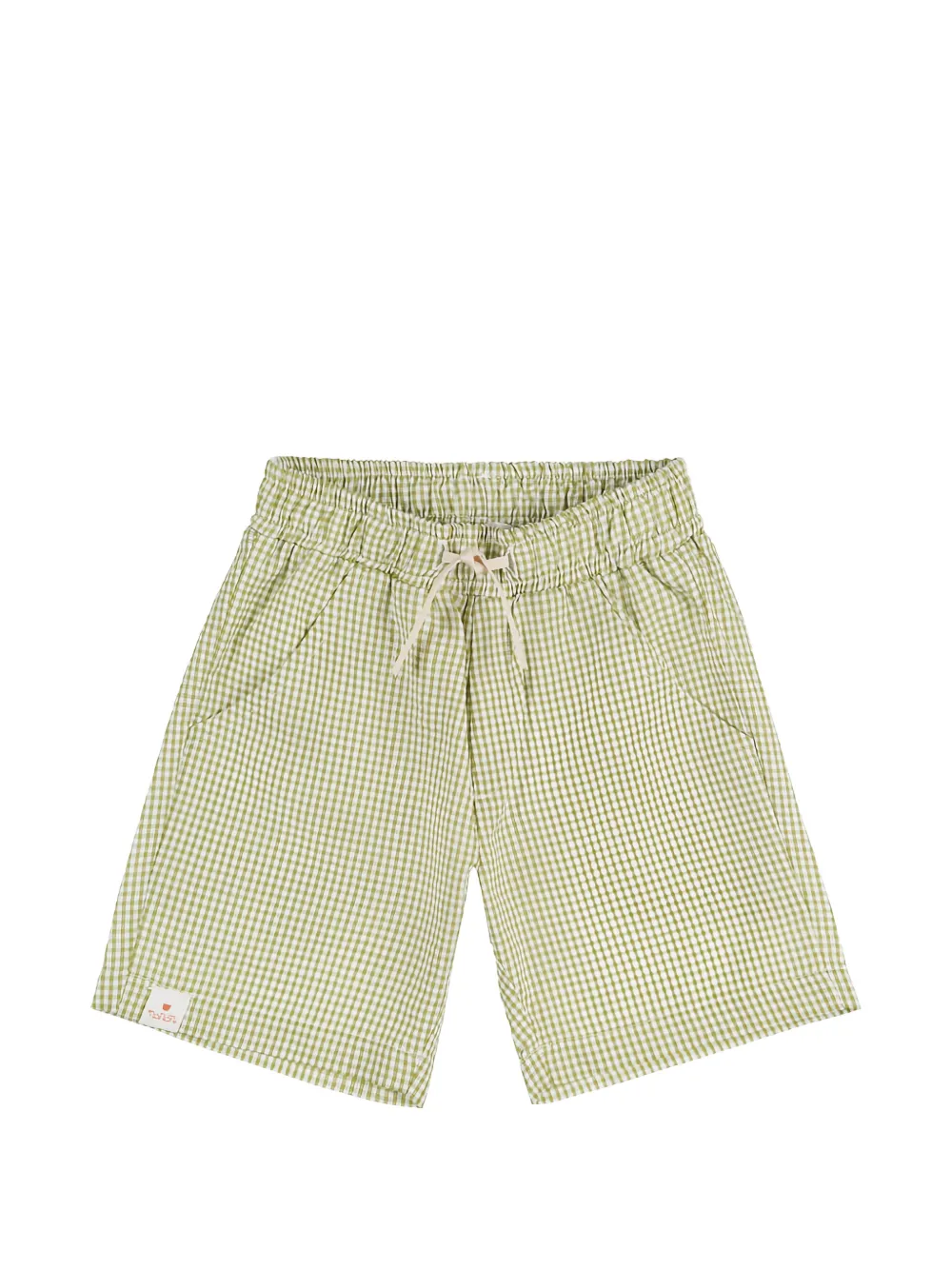 NANAN gingham-check drawstring shorts - Verde