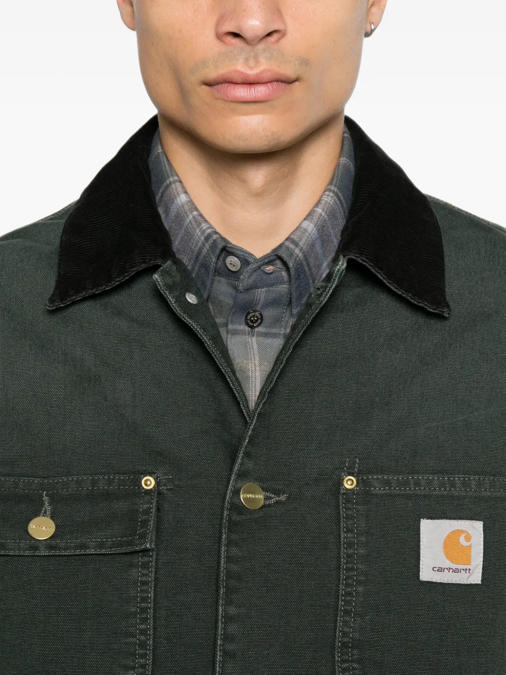 Carhartt WIP Jack met logopatch Groen