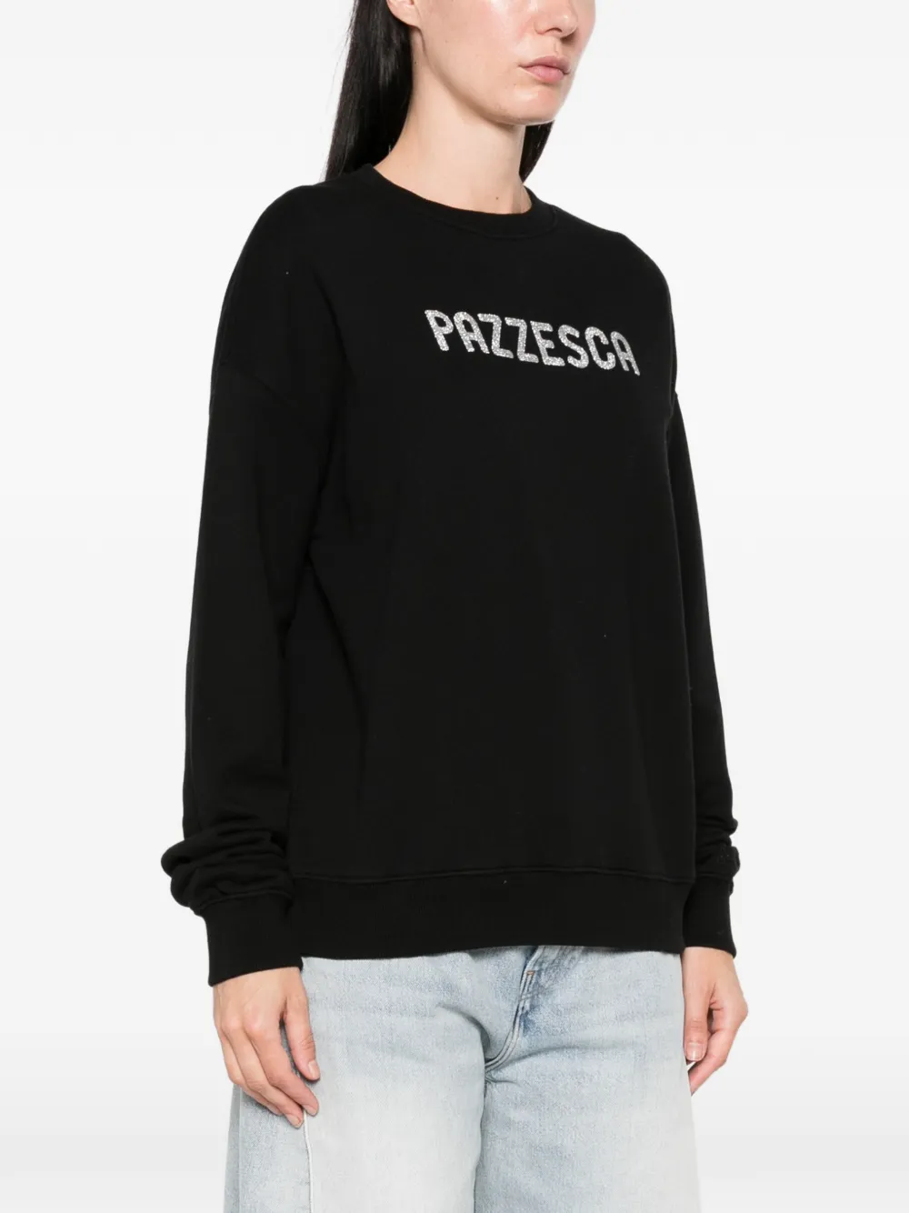 MC2 Saint Barth Stardust sweater met glitterlogo Zwart
