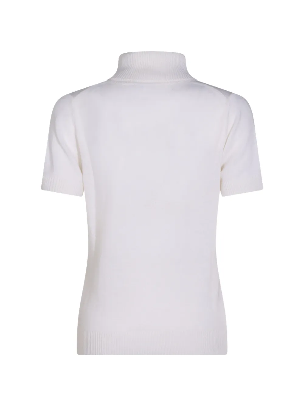 Allude roll-neck short-sleeve sweater Wit