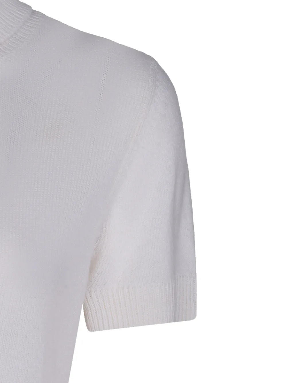 Allude roll-neck short-sleeve sweater Wit