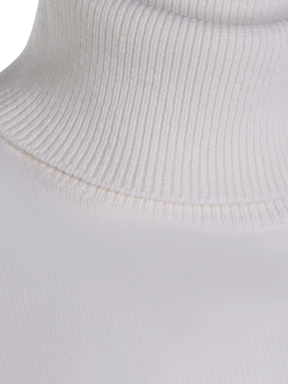 Allude roll-neck short-sleeve sweater Wit