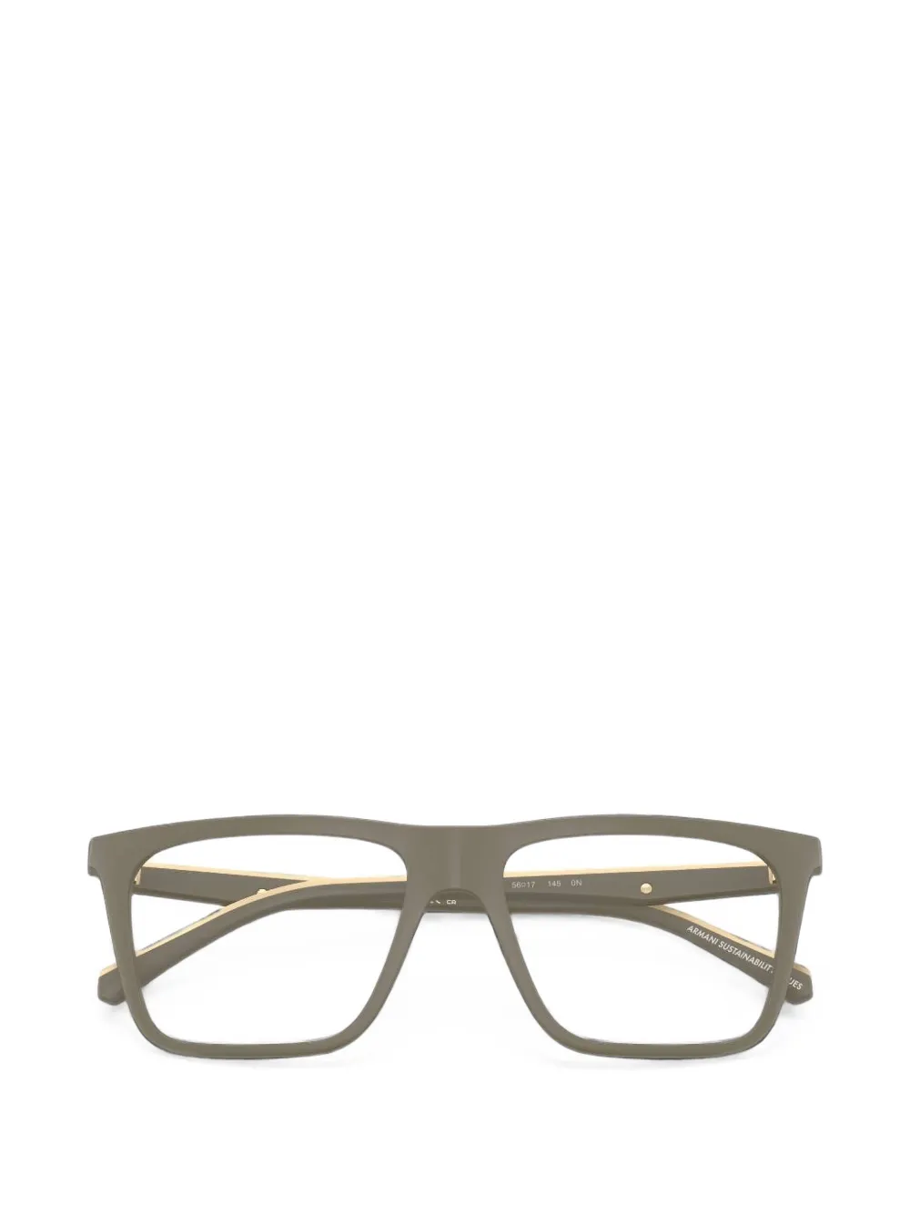 Emporio Armani clip-on square-frame glasses Beige