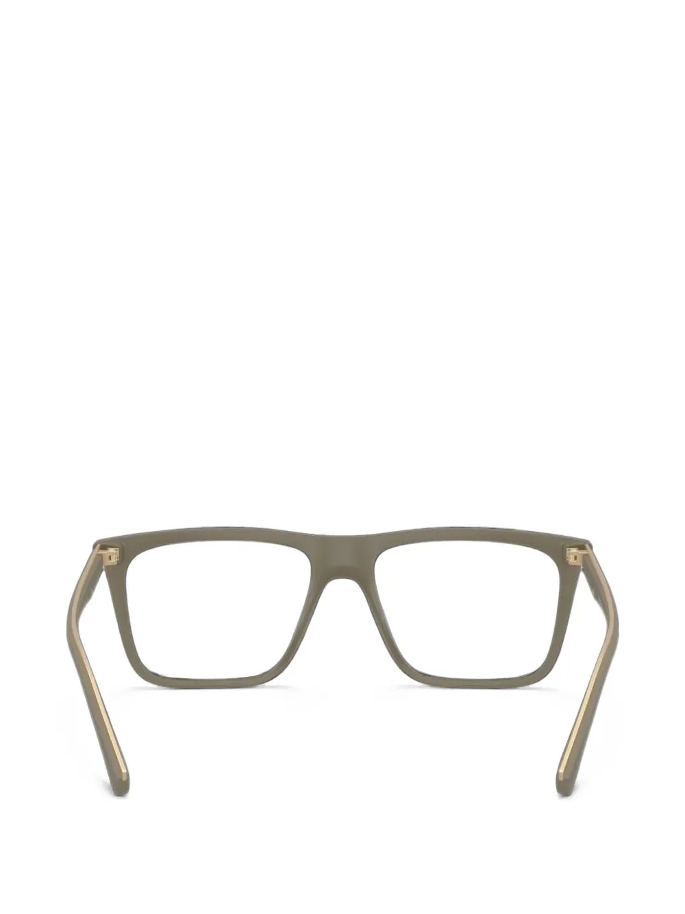 Emporio Armani clip-on square-frame glasses Beige