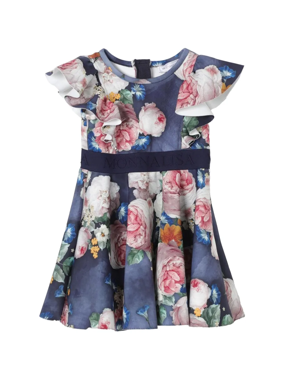 Monnalisa robe volantée à fleurs - Bleu Monnalisa robe volantée à fleurs - Bleu