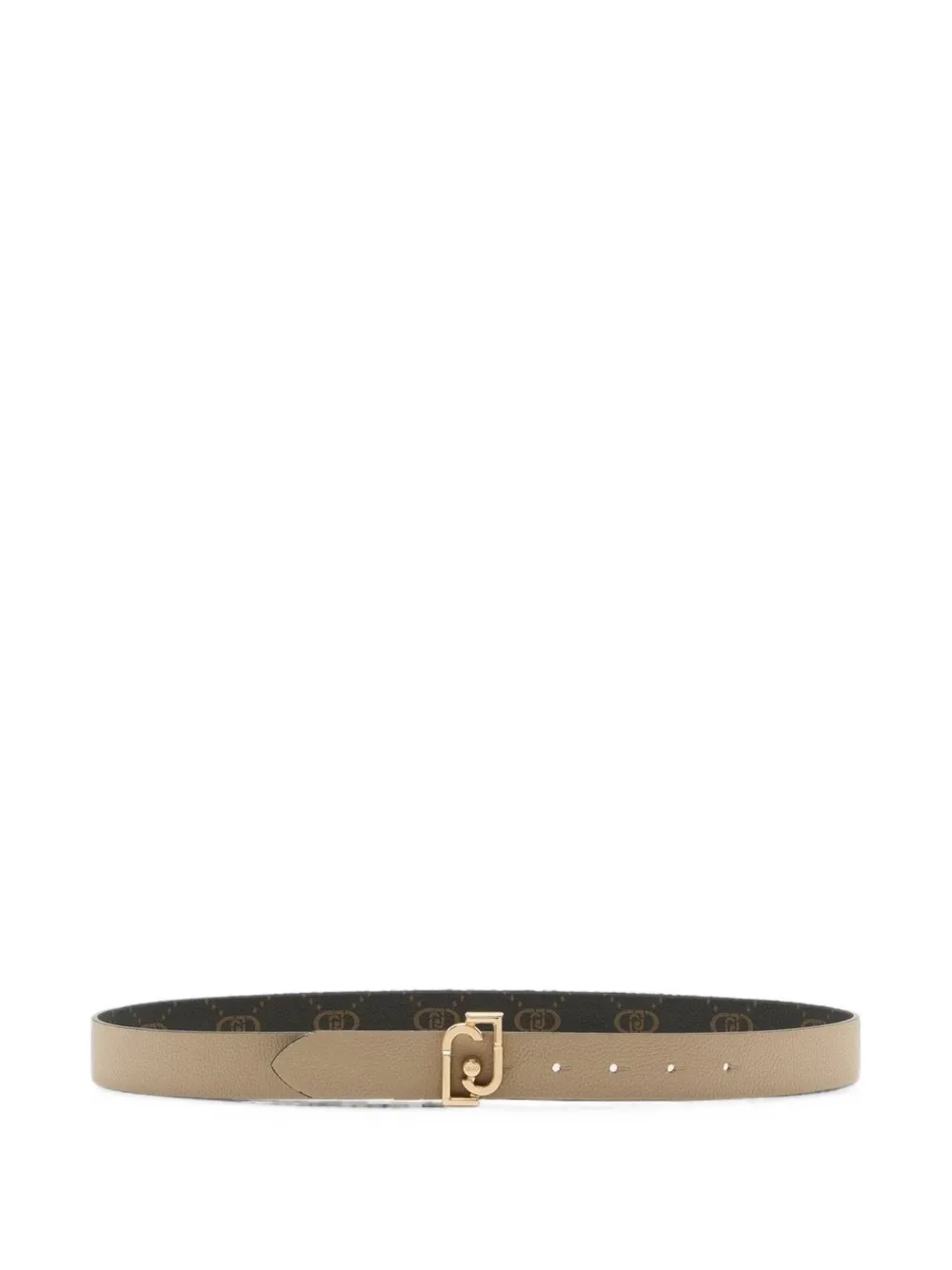 LIU JO logo-plaque monogram-pattern belt - Toni neutri