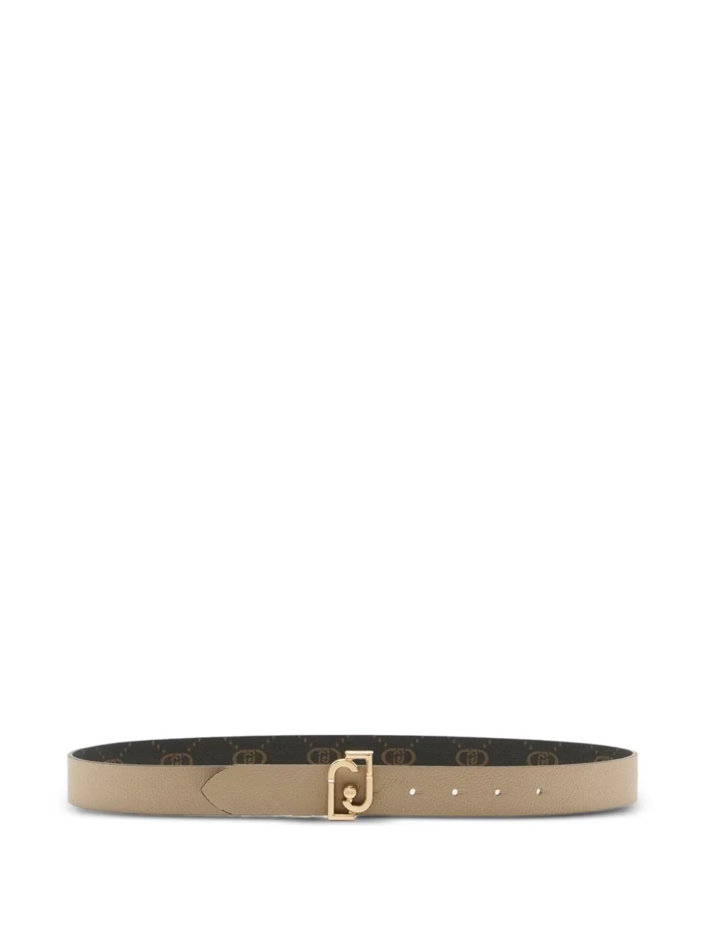 LIU JO logo-plaque monogram-pattern belt - Toni neutri