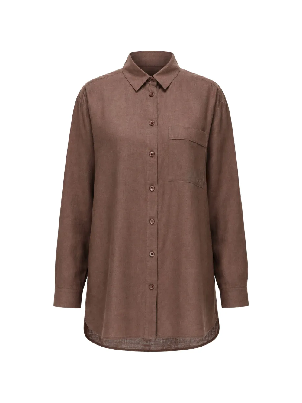Max Mara chest-pocket linen shirt - Marrone