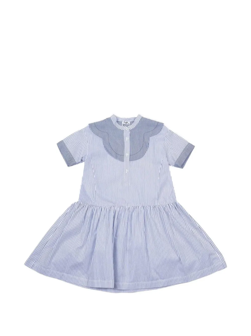 Il Gufo striped bib-detail dress - Blau