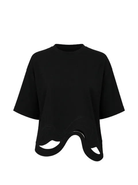 ALPHA STUDIO cut-out wavy-hem T-shirt