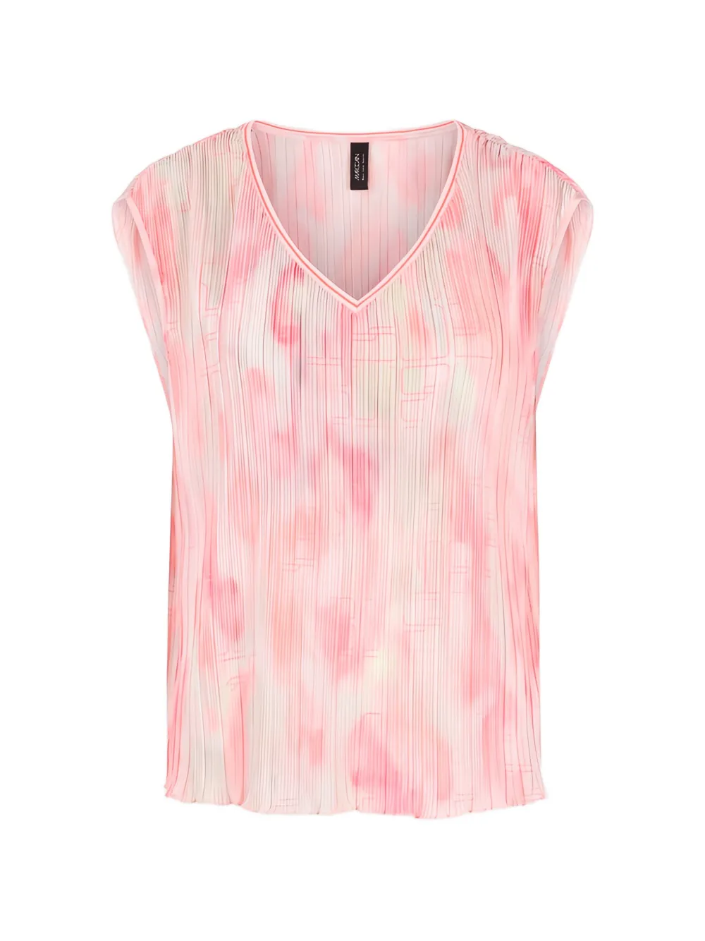 MARCCAIN plissé-effect abstract-print blouse - Rosa