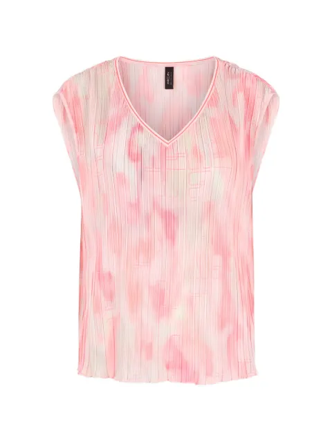 MARCCAIN blusa con estampado abstracto y efecto plisado