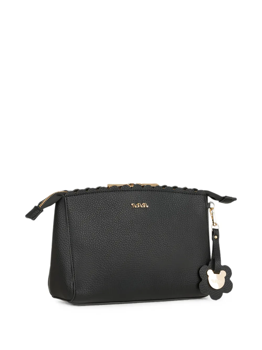 NANAN Clutch mit Wellensaum - Schwarz