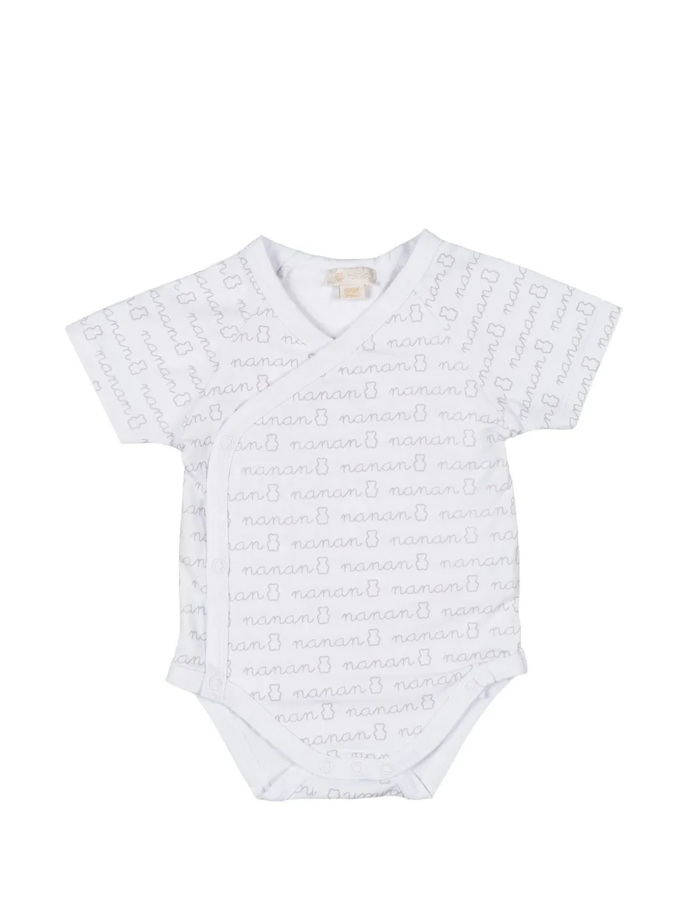 NANAN Wikkelromper met logo-print Wit