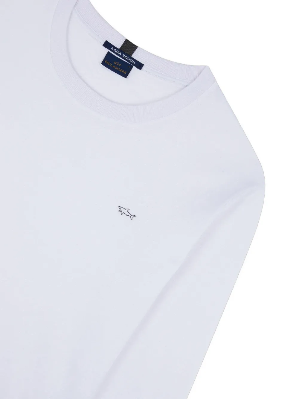 Paul & Shark Trui met geborduurd logo en ronde hals Wit