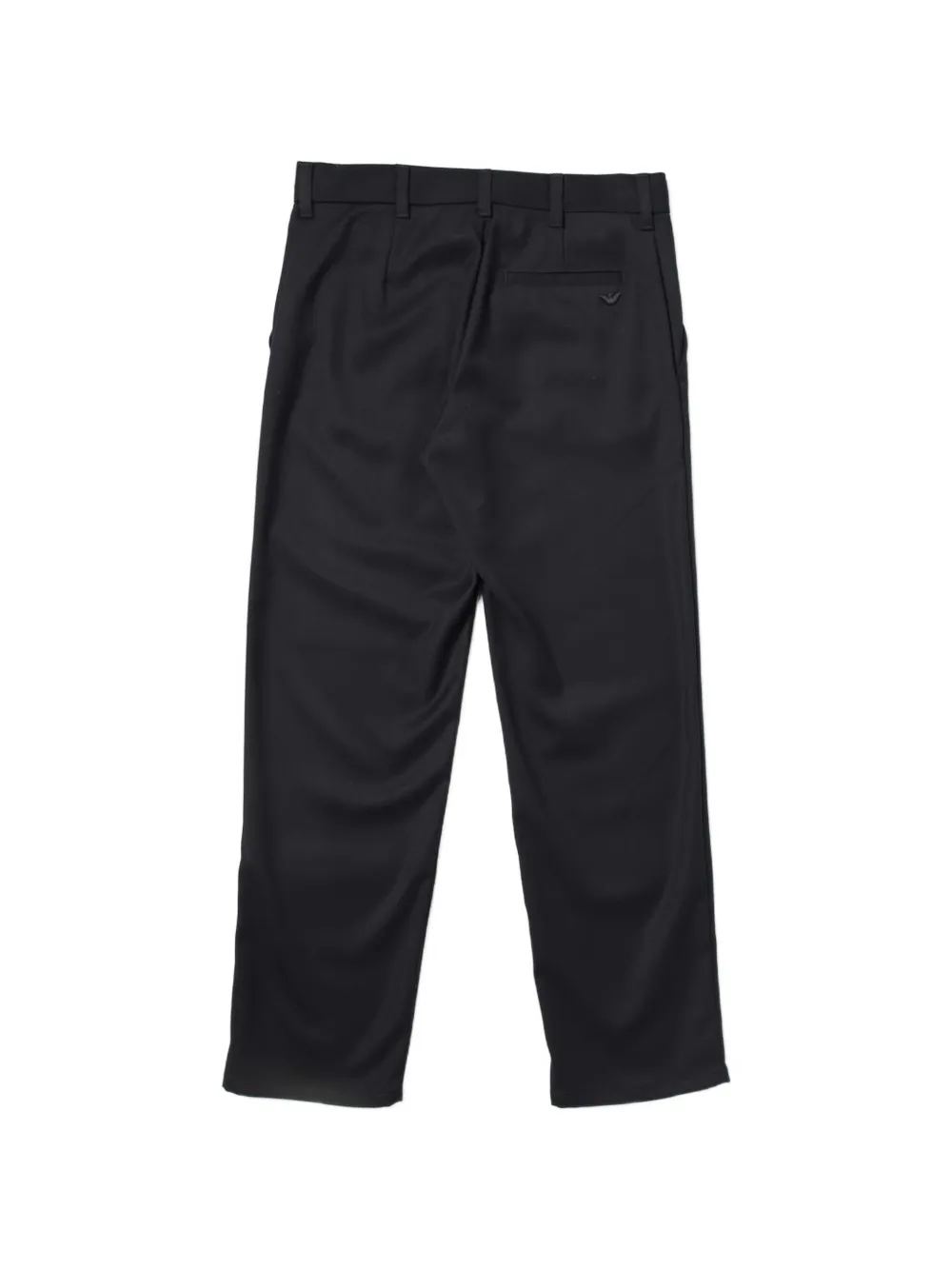 Emporio Armani Kids logo-plaque tailored trousers Blauw