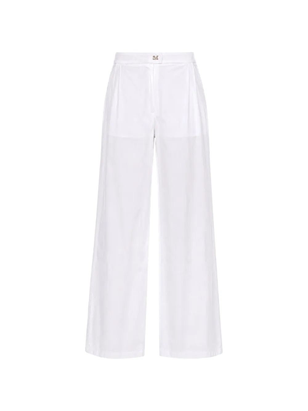 Max Mara pleated wide-leg trousers - Bianco