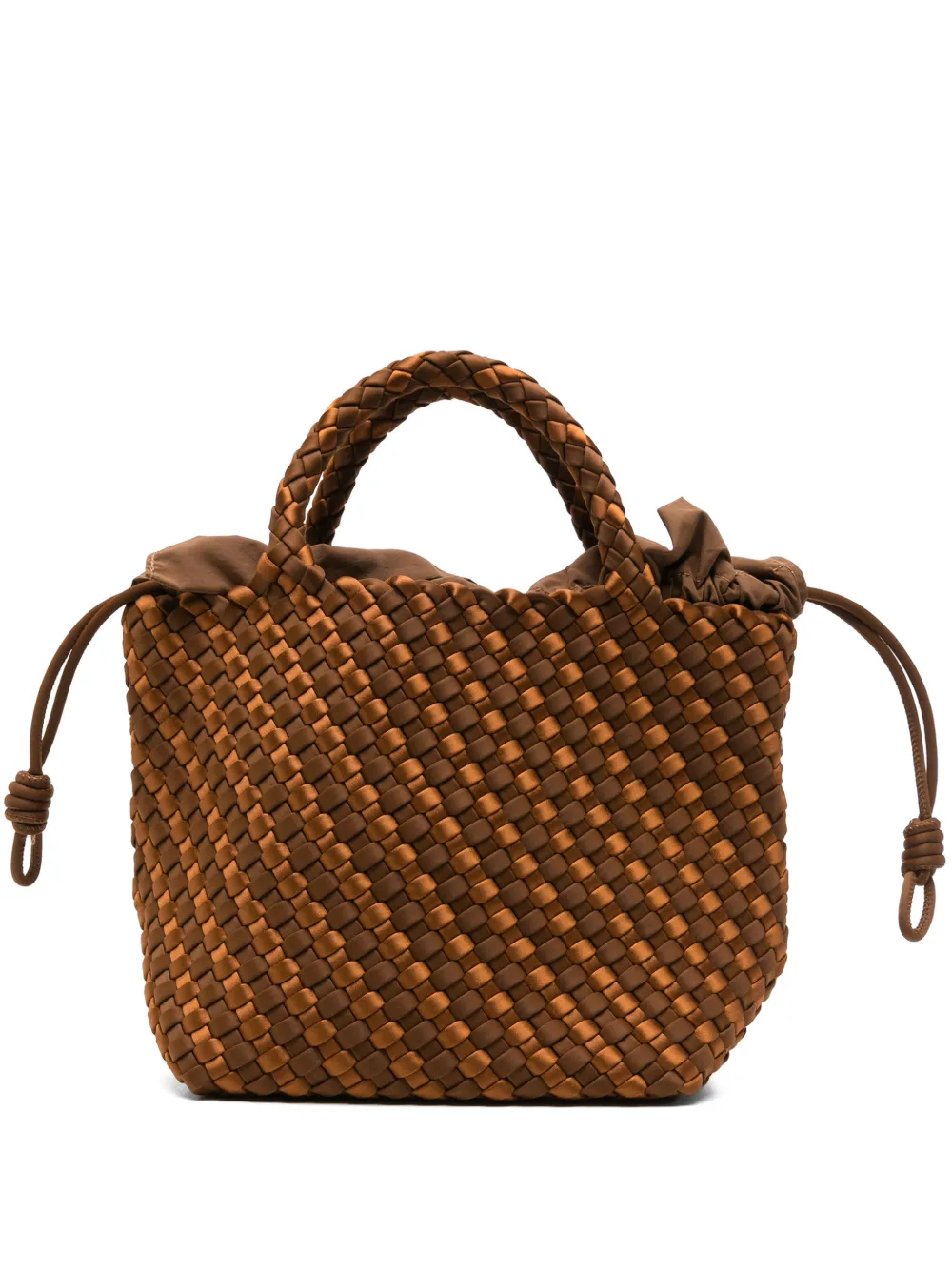 MARREA woven satin-stripe shoulder bag