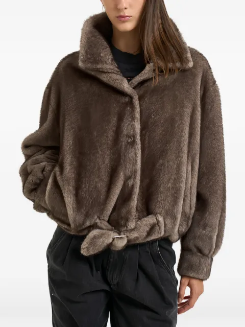 S.W.O.R.D 6.6.44 belted faux-fur jacket