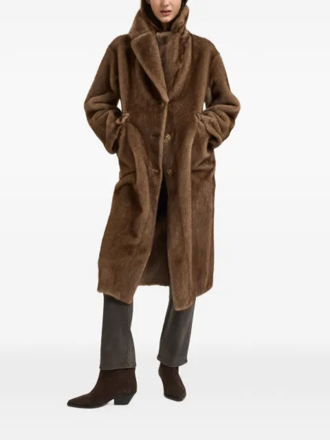 S.W.O.R.D 6.6.44 faux-fur single-breasted coat