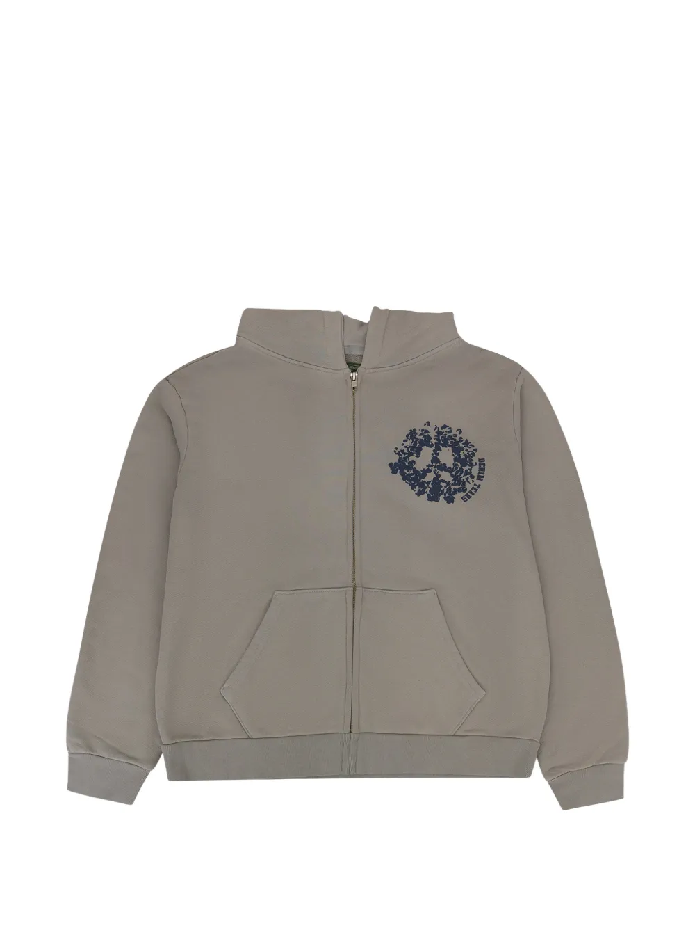 Denim Tears Felpa University con zip e cappuccio - Grigio