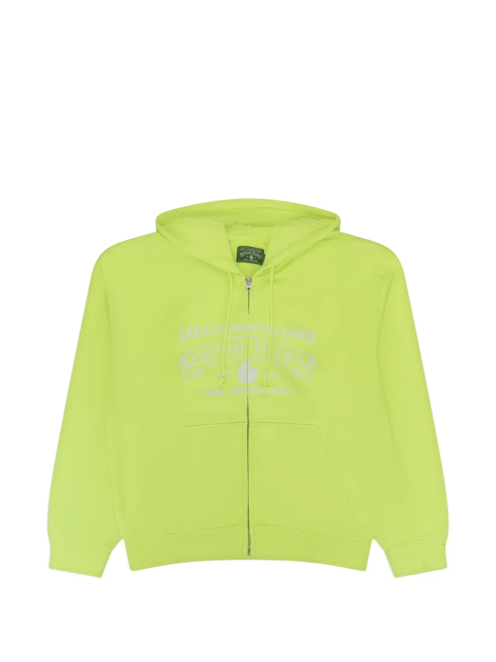 Denim Tears ADG logo-print zip-up hoodie - Verde