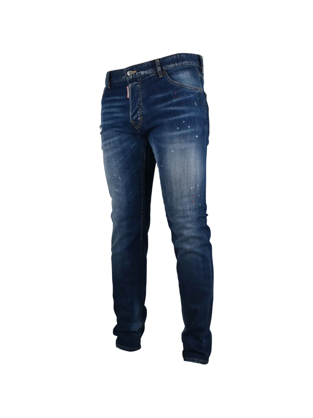 DSQUARED2 Teddy gerafelde jeans met verfspetters Blauw