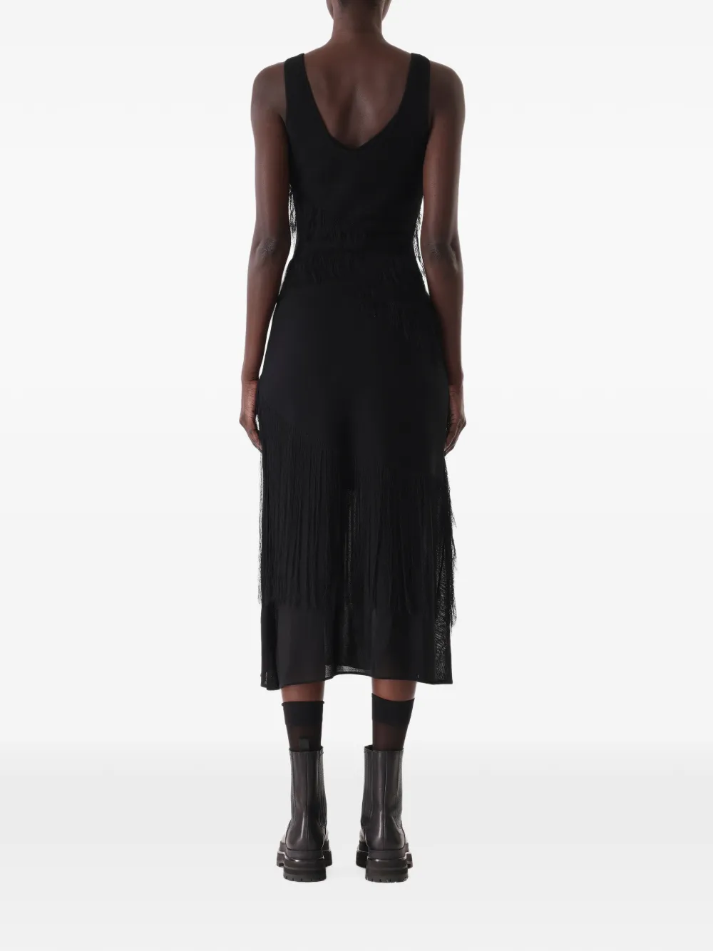 Jason Wu Collection Fringe-detail Midi Dress in Black, view 3