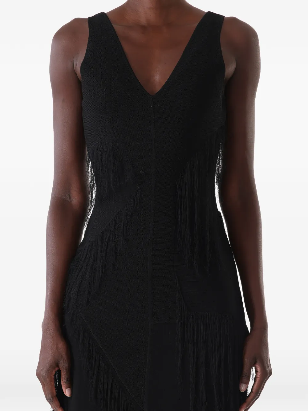 Jason Wu Collection Fringe-detail Midi Dress in Black, view 4
