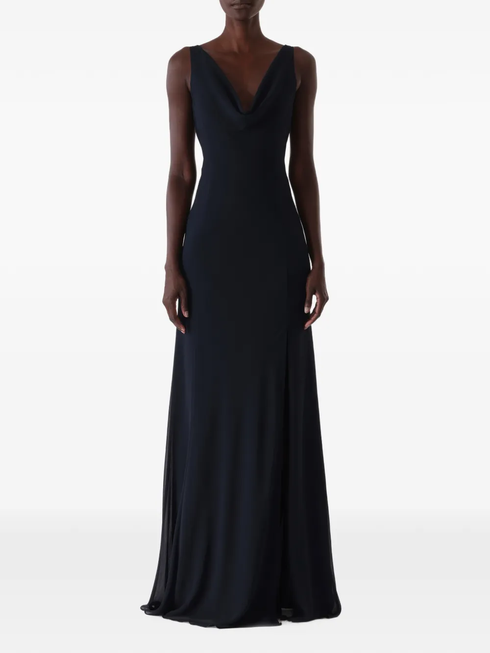 Jason Wu Collection Cowl-neck Bias-cut Gown In Blau