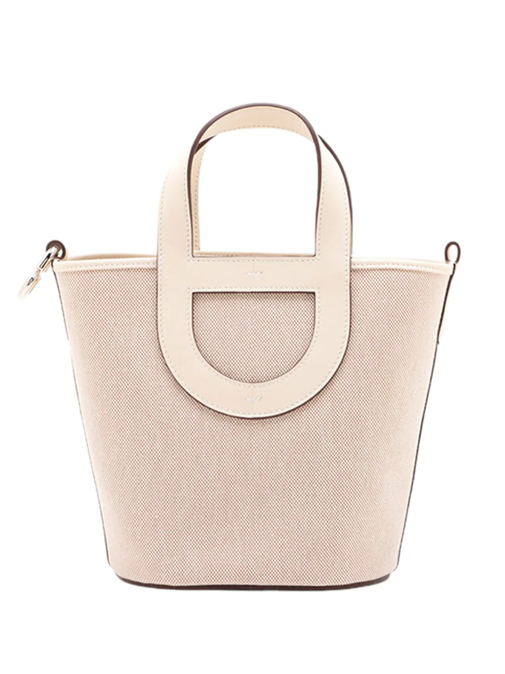 Hermès Pre-Owned 2025 Toile and Swift In the Loop Handtasche 18cm - Nude