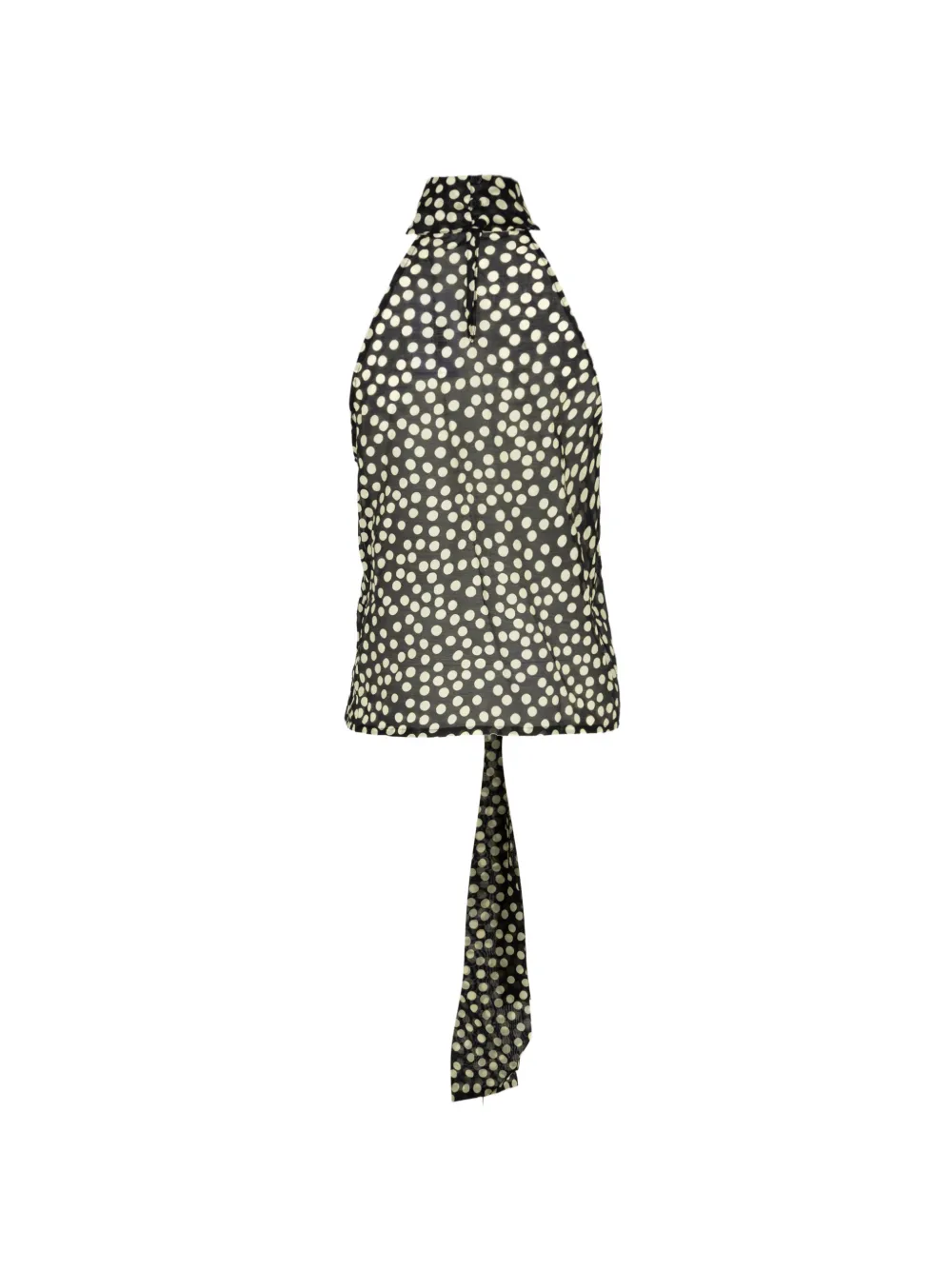Francoise Pinton Paris Top met halternek en stippen Zwart