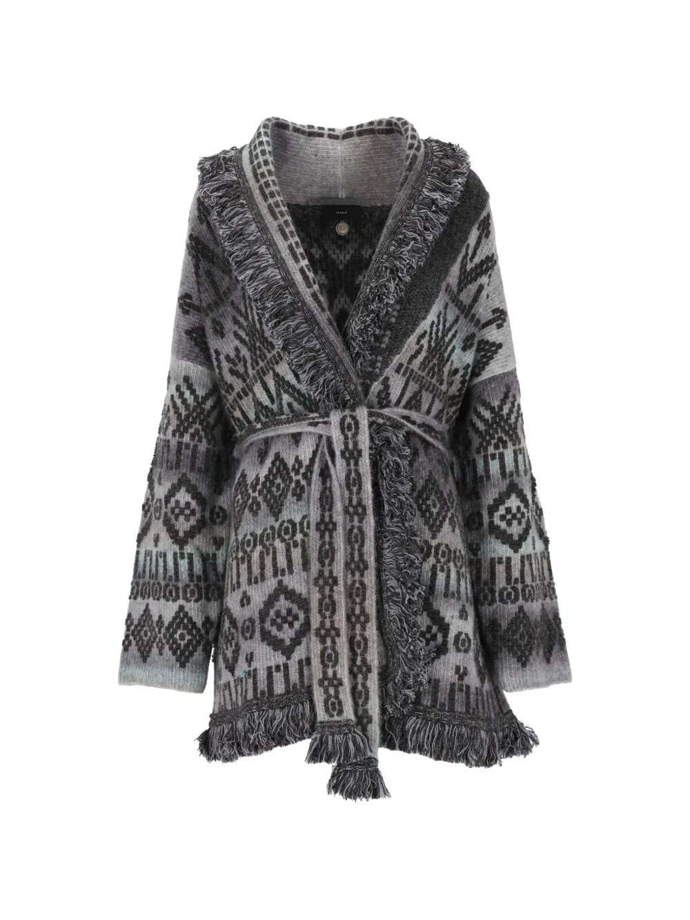 Alanui Time to Shine patterned-jacquard cardigan - Grigio
