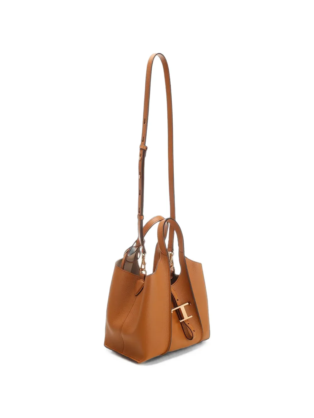 Tod's T Timeless leren mini-shopper Bruin