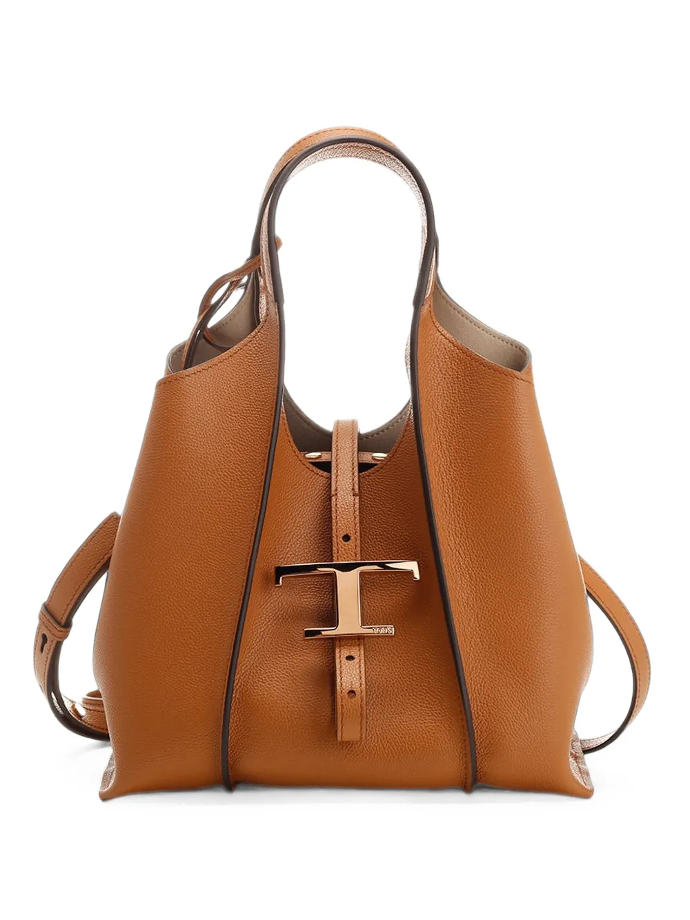 Tod's T-Timeless shopping bag in leather mini - Marrone