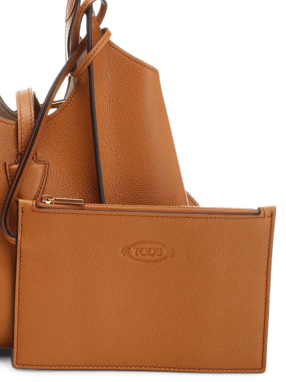 Tod's T Timeless leren mini-shopper Bruin