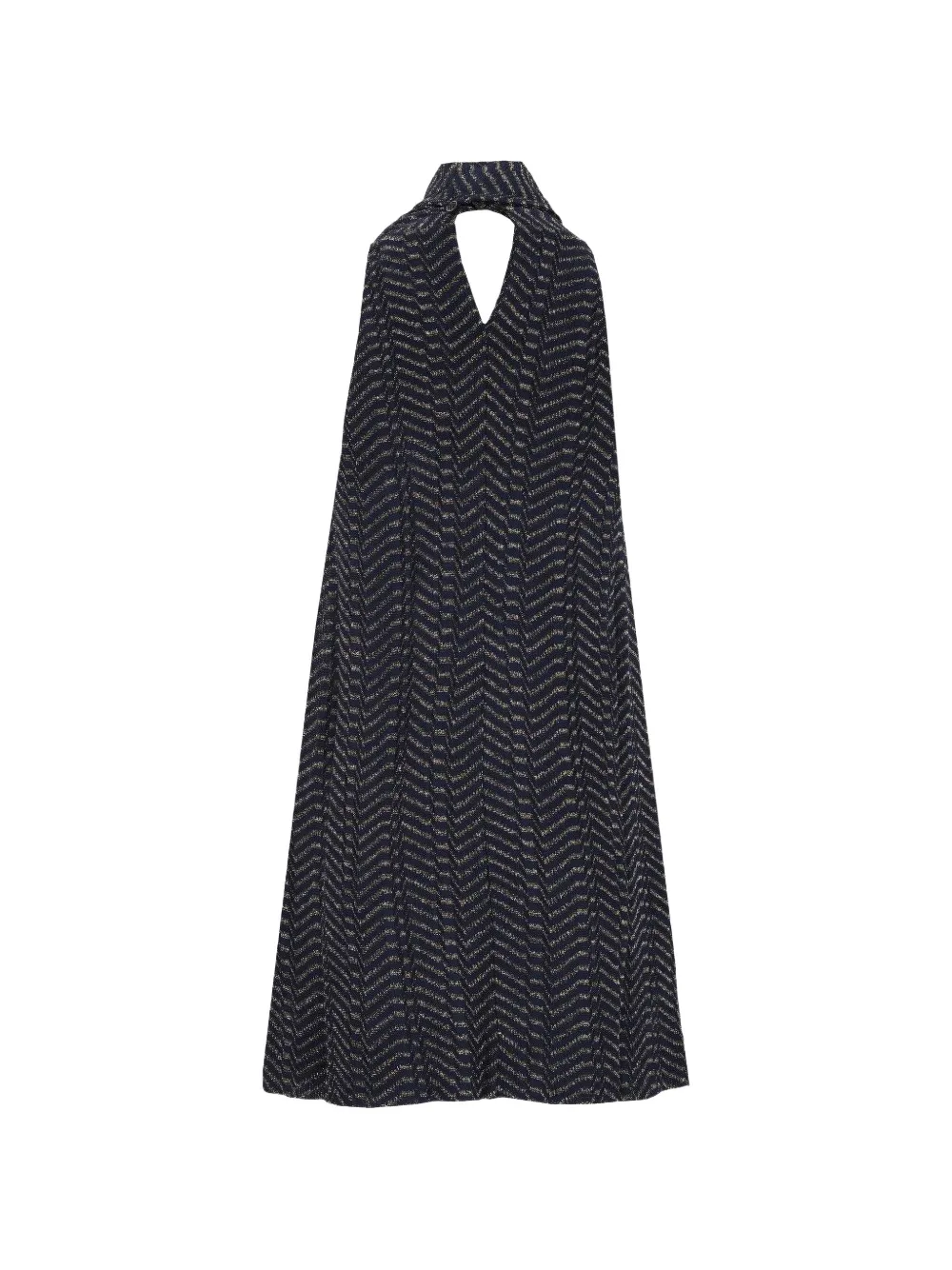 Missoni Mouwloze mini-jurk met sjaalkraag Blauw