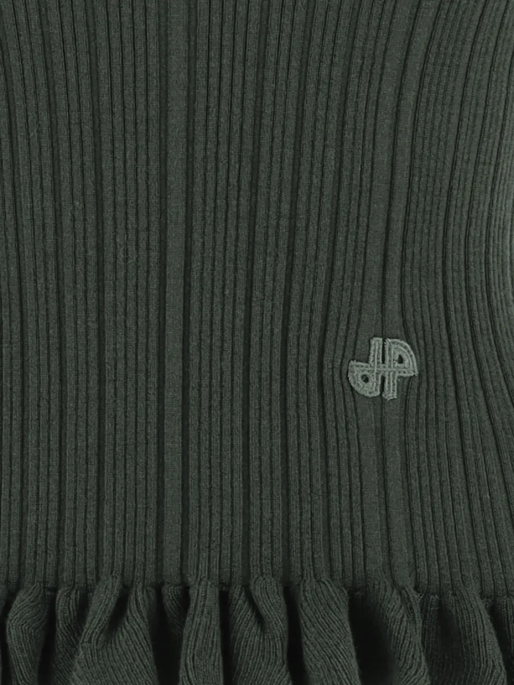 Patou ruffled ribbed sweater Groen