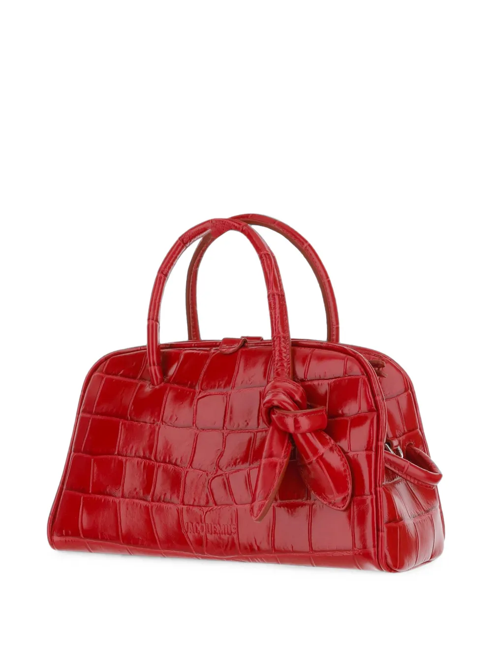 Jacquemus Clutch met krokodillen-effect en geknoopt detail Rood