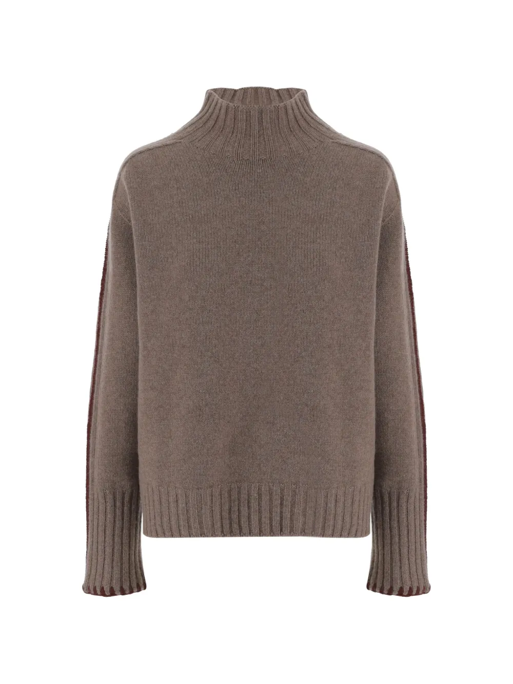 OLIVER LATTUGHI stripe-detail cashmere sweater - Braun
