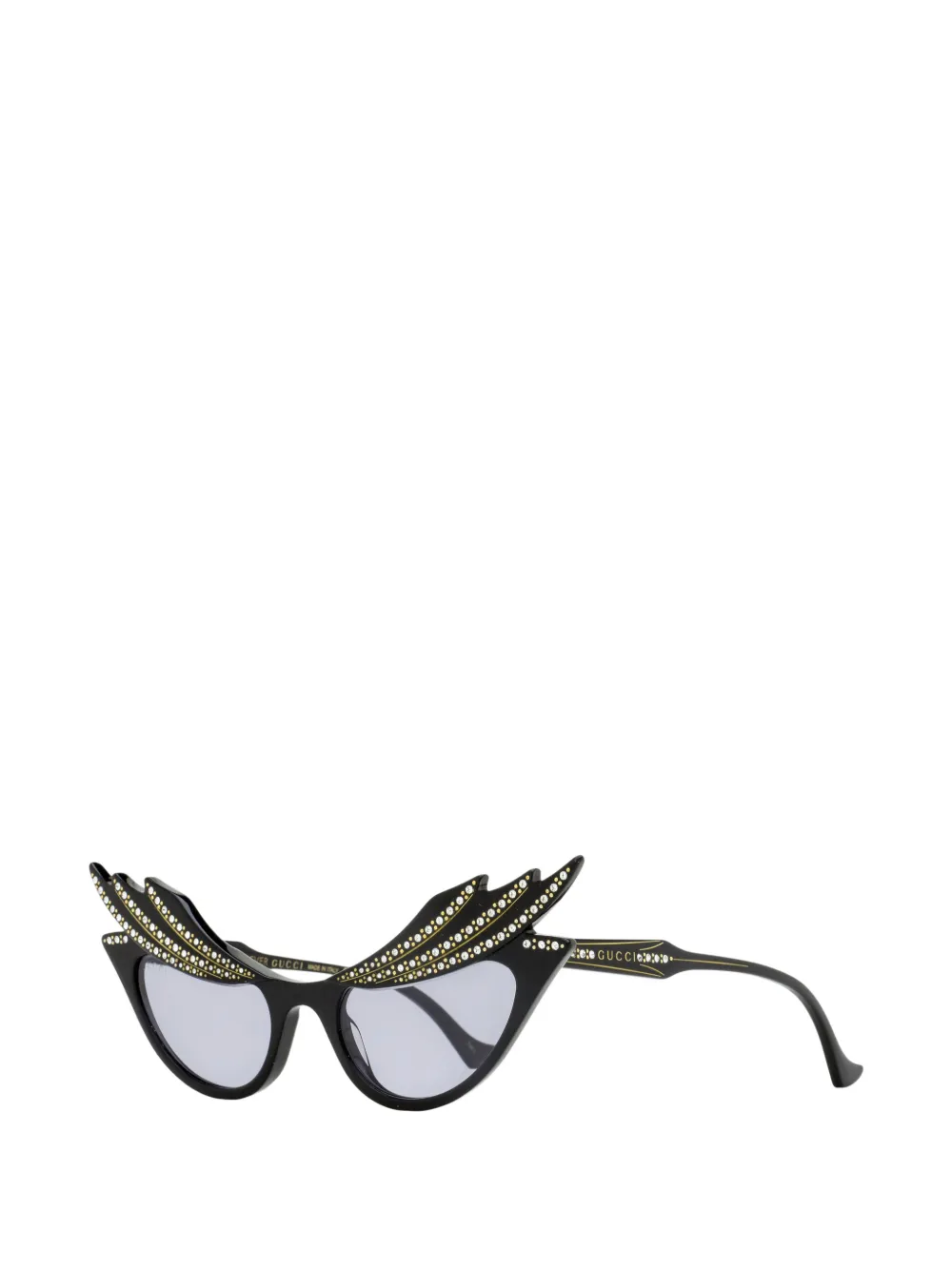 Gucci Eyewear Zonnebril met cat-eye montuur en kristallen Zwart