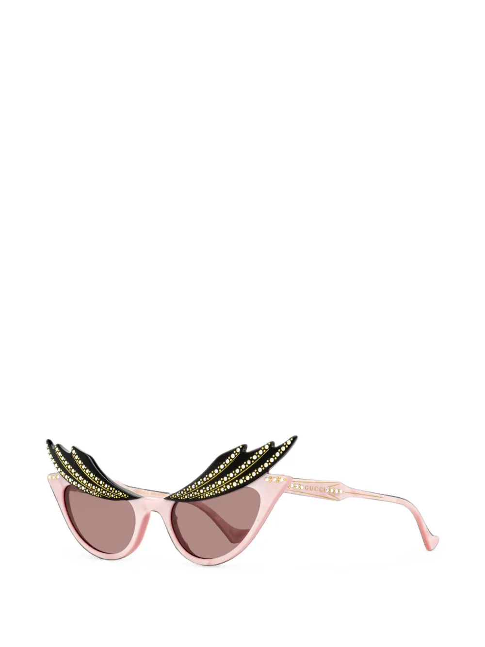 Gucci Eyewear crystal-embellished cat-eye frame sunglasses - Rosa