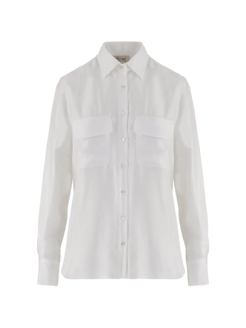 Her Shirt flap-pocket silk shirt