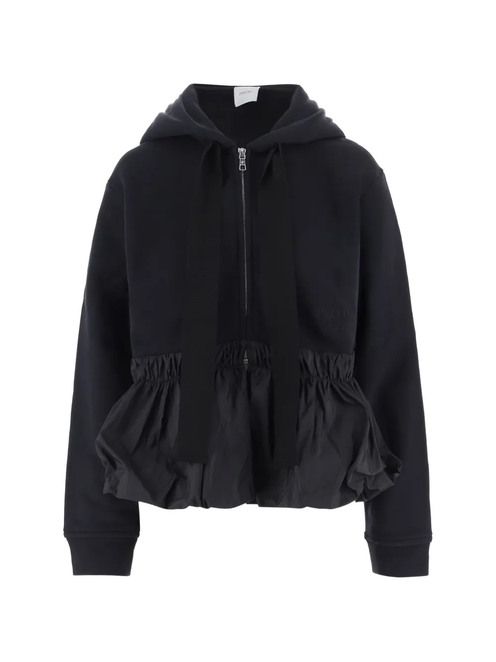 Patou ruffled zip-up hoodie - Nero