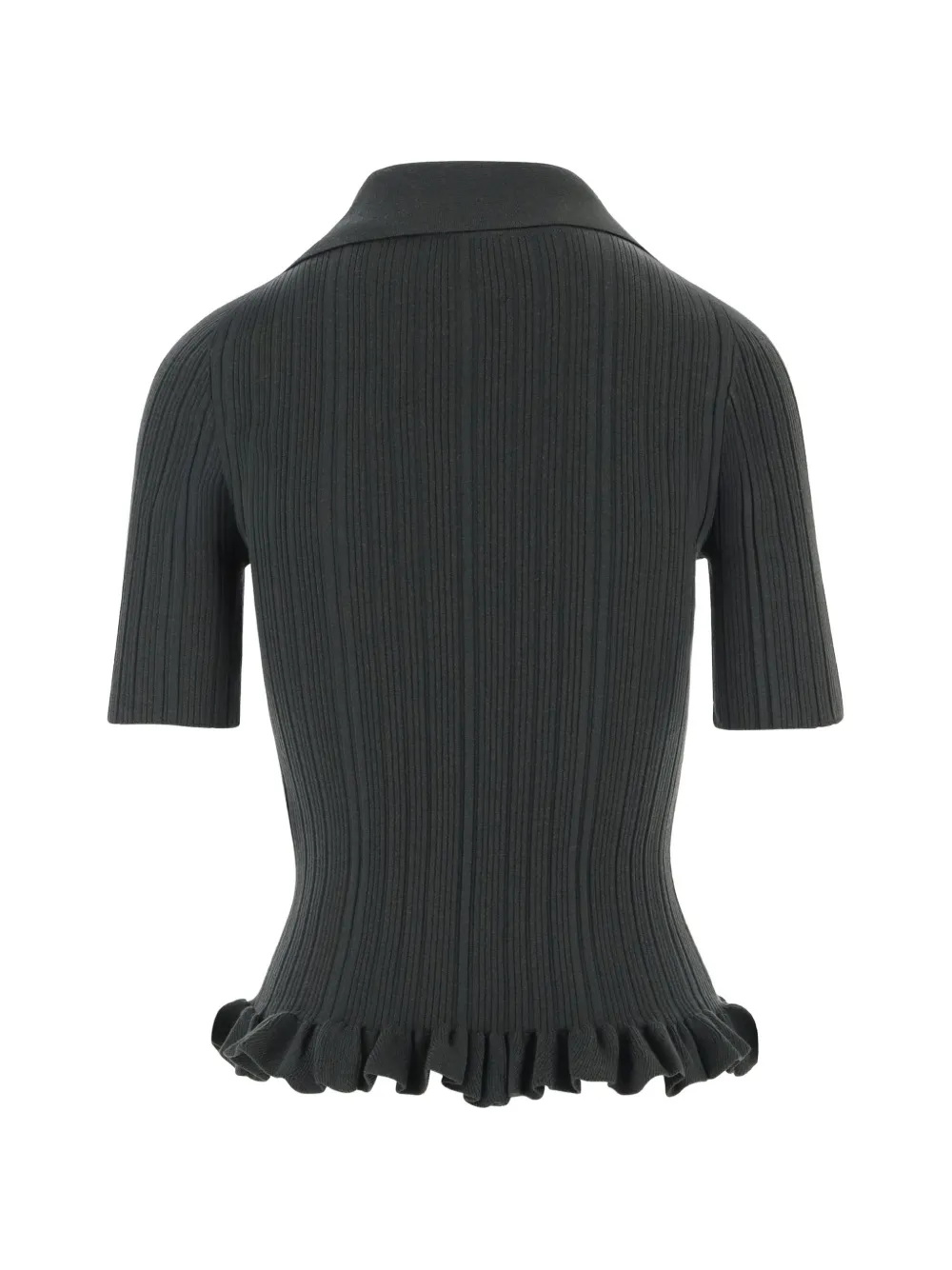 Patou ruffled ribbed sweater Groen