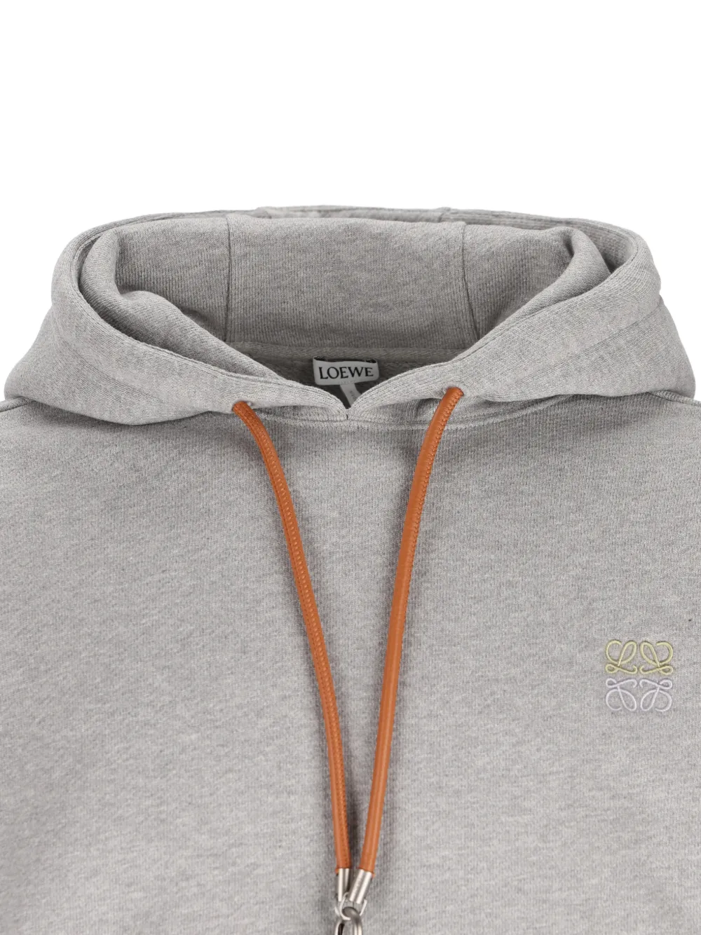 LOEWE Anagram-embroidered Cotton Hoodie | Grey | FARFETCH