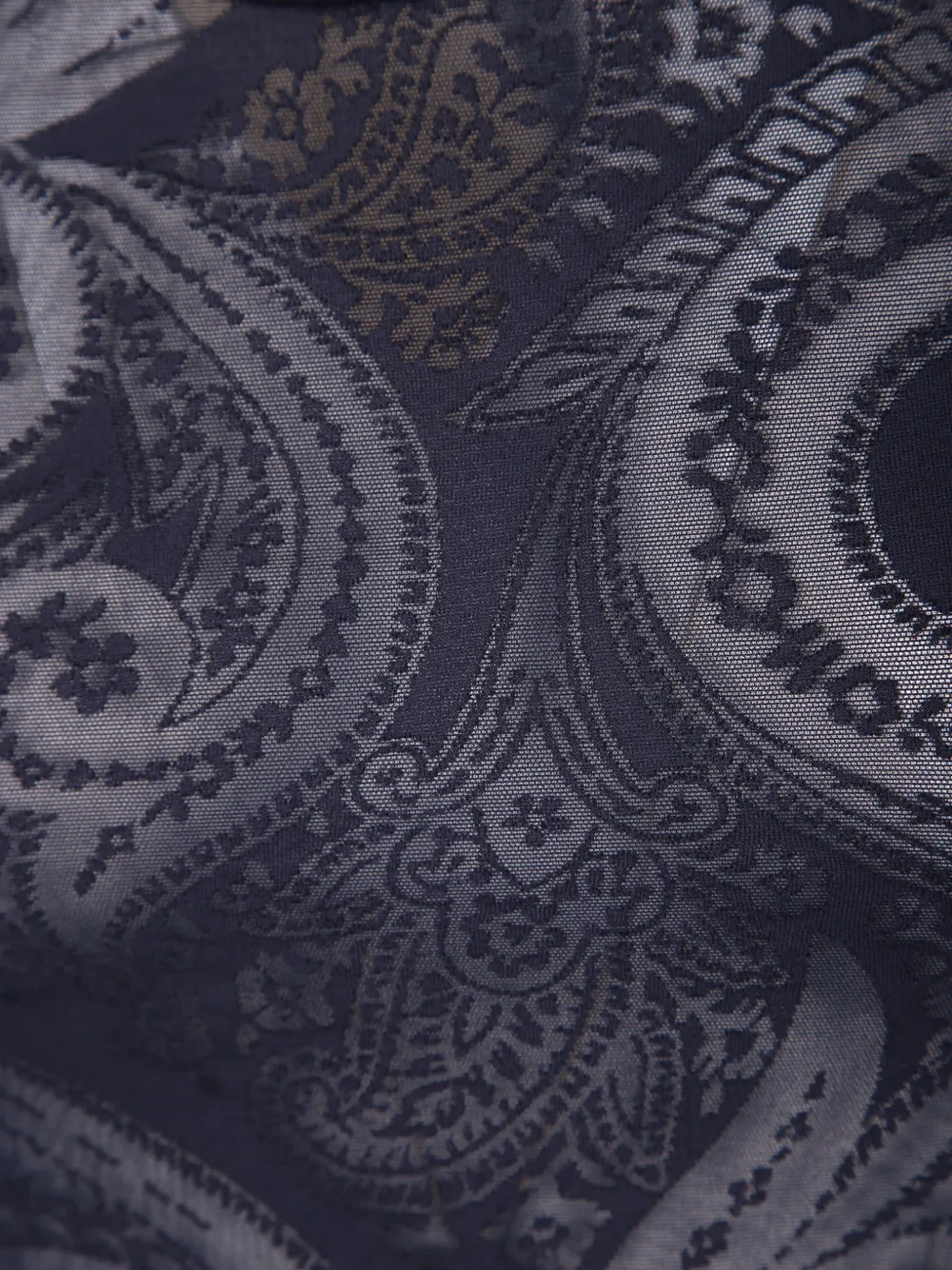 ETRO Mesh T-shirt met lange mouwen en paisley-print Blauw