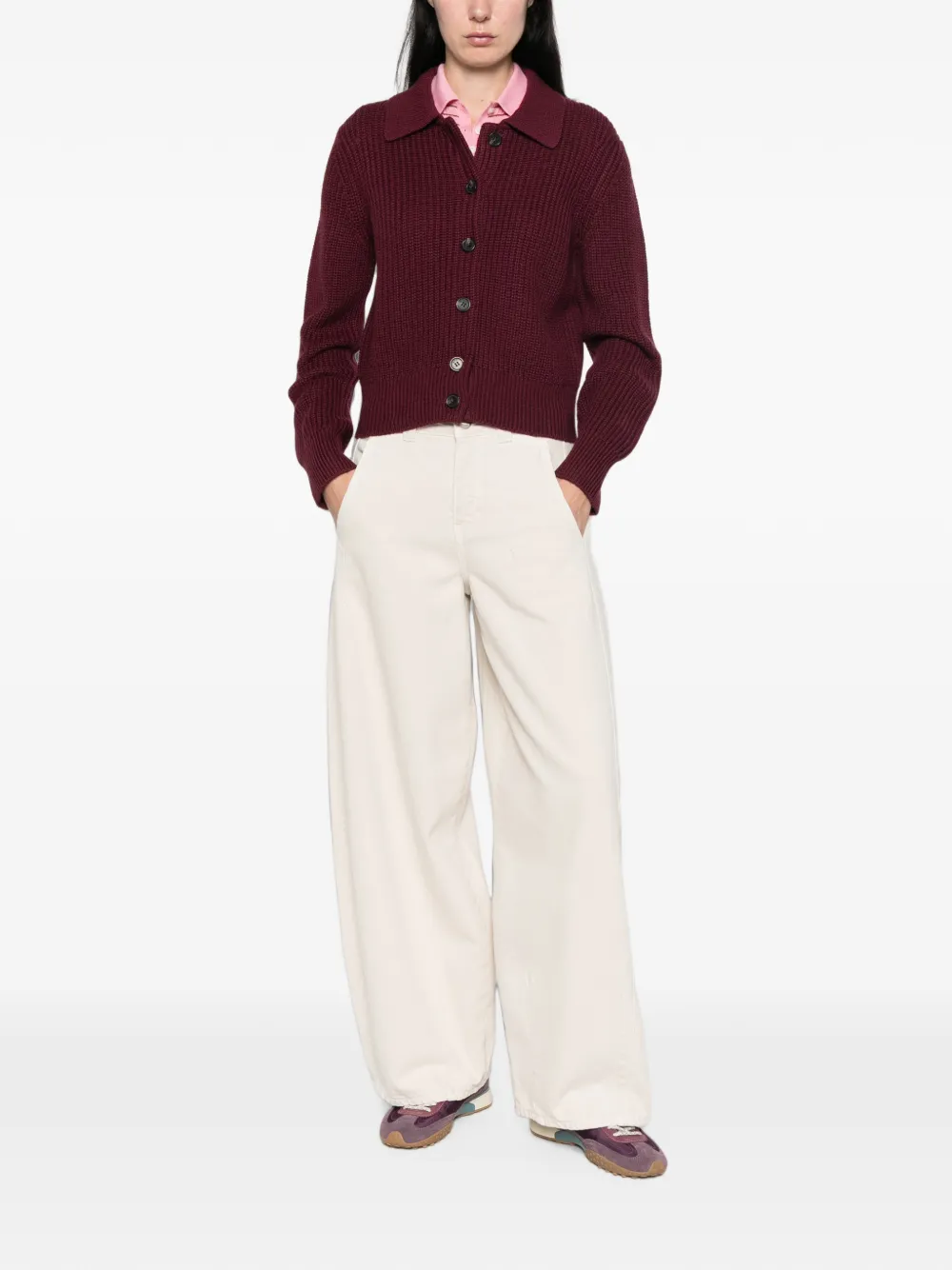 A.P.C. Ribgebreid vest Rood